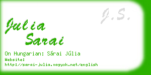 julia sarai business card